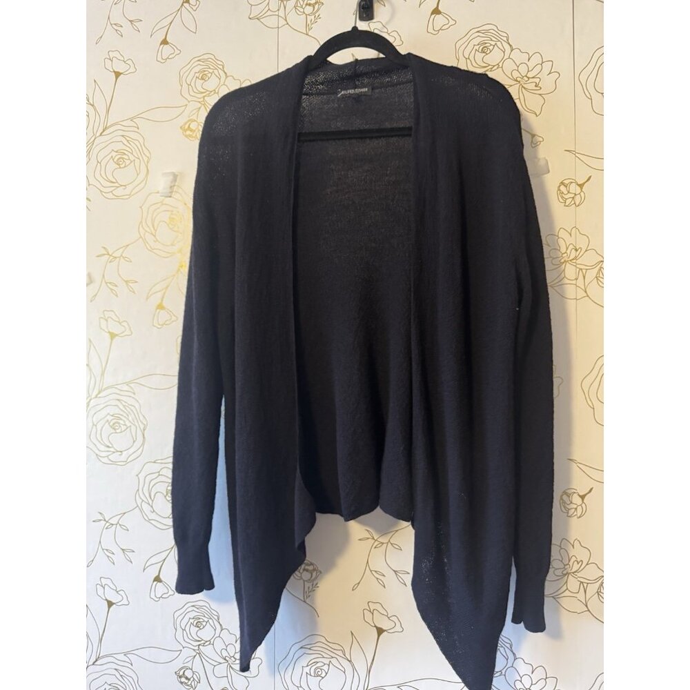 Eileen Fisher Women’s Black Wool Crepe Cardigan Size Petite Large 075